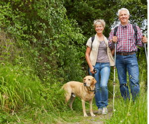 Dog dad goes on hike with wife and dog for Father's Day