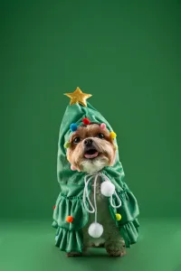 Puppy's first christmas costume tips